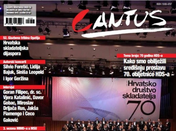 Novi broj časopisa Cantus 